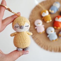 crochet baby penguin - amigurumi penguin pattern, keychain baby penguin