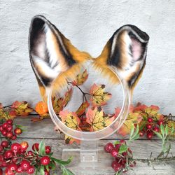 autumn realistic ginger fox ears headband