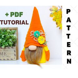 pattern gnome and fall mini pumpkin  sewing tutorial