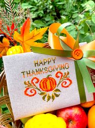 cross stitch pattern pdf happy thanksgiving by crossstitchingforfun designs instant download