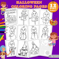 Halloween Pumpkin Kids coloring pages | kids coloring pages bundle