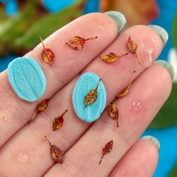 tutorial miniature fall leaves and mold | miniature plant tutorial | dollhouse miniatures