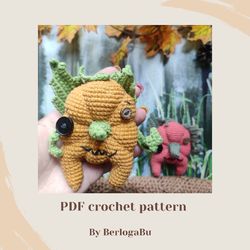 crochet pattern halloween monster pumpkin. in english pdf.