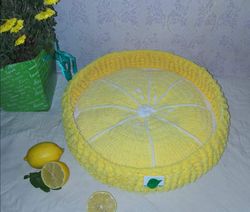 cat bed crochet , lemon crochet,cat house, pillow.