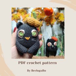 crochet pattern halloween monster cat. in english pdf.