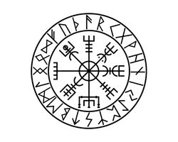 vegvisir with runes svg files viking compass cut files