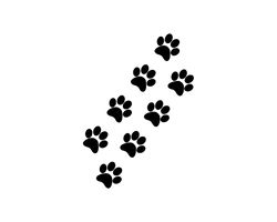 dog paw prints svg files , paw print trails cut files , animal prints vector files , dog paw tracks vector