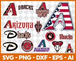 arizona diamondbacks mlb svg cut files baseball clipart bundle