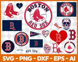 boston redsox mlb svg cut files baseball clipart bundle