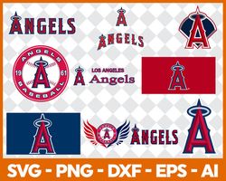 los angeles angels mlb svg cut files baseball clipart bundle