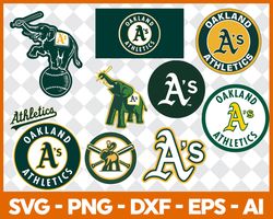 oakland athletics mlb svg cut files baseball clipart bundle