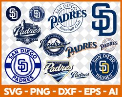 san diego padres mlb svg cut files baseball clipart bundle