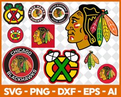 chicago blackhawks bundle svg, bundle nhl hockey svg, nhl hockey svg, sport svg, nhl svg