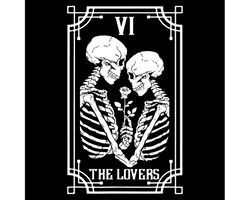 the lovers tarot card svg, skeletons halloween svg, skeletons lovers svg, lovers halloween svg