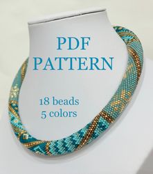 pdf bead crochet pattern , seed bead pattern, pdf pattern for necklace and bracelet bead crochet