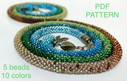 pdf bead crochet pattern , pattern for lariat and bracelet bead crochet, pdf pattern for long necklace