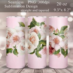 roses tumbler sublimation design | seamless floral straight and tapered tumbler templates png