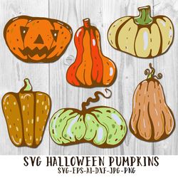 halloween pumpkins svg, halloween svg cut files, png pumpkins, autumn vegetables, svg files for cutting machine