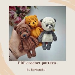 crochet pattern bear. amigurumi little bear. in english pdf