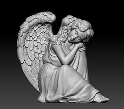 3d stl model for cnc file angel with wings