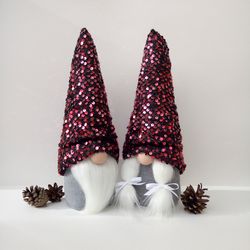 christmas gnomes - handmade gnome christmas decorations, 12 inch swedish plush tomte gnome decor, nordic scandinavian