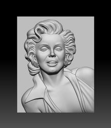 3d model stl file portrait of marilyn monroe for cutting on a cnc machine