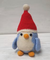 hand crochet funny christmas penguin stuffed toys animals knit gift amigurumi