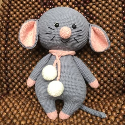 handmade cute gray mouse_bigsize