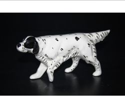 english setter figurine ceramics handmade, statuette