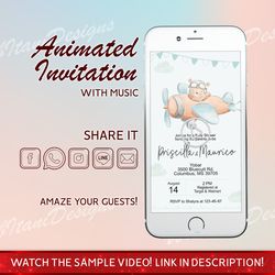 we can bearly wait video invitation with music for baby shower