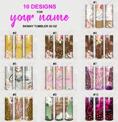 floral tumbler wrap / set of 10 tumbler design seamless / sublimate designs straight 20 oz - 41