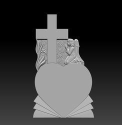 3d stl model file tombstone angel in the heart for cnc router aspire artcam engraver carving milling