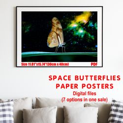 poster space butterflies kit 01