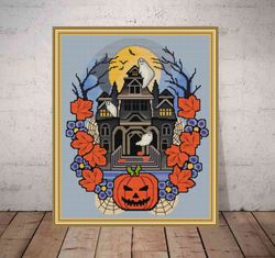 halloween cross stitch pattern, mystical cross stitch pattern