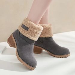 ankle fur lined snow boots