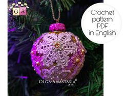 christmas ball 2 crochet pattern , christmas crochet pattern , crochet ball pattern , crochet pattern , irish crochet