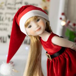 santa's christmas costume for doll ruby red fashion friends doll 14.5 inch, rrff doll christmas outfit, doll clothes