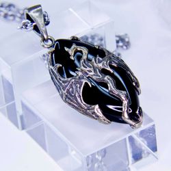 large soaring dragon acatosh  / elder scrolls inspired pendant / skyrim dragon pendant / geekjewelrymanworkshop