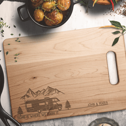 Happy Camper Cutting Board RV Gift Engraved Cutting Board Camper Gift Small Cutting  Board Personalized Gift 