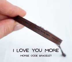 i love you more morse code bracelet, best friend gifts, boyfriend girlfriend gift, husband wife gift, christmas gift