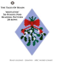 peyote pod pattern - mistletoe / beaded pod tutorial seed bead christmas ornament pattern