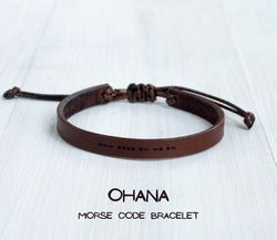 ohana morse code bracelet, best friend gifts, friendship bracelet, family bracelet, christmas gift