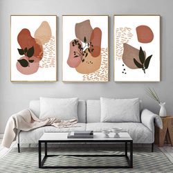 modern artwork abstract wall art large print printable art rust art set of 3 posters living room decor scandinavian art