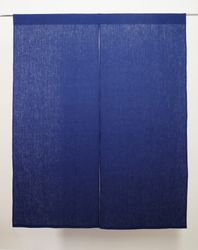 japanese noren, blue navy rod pocket linen curtain, restaurant curtain, cupboard doorway curtain, custom size panels