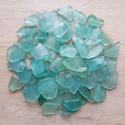 large sea glass bulk sea foam light teal beach glass