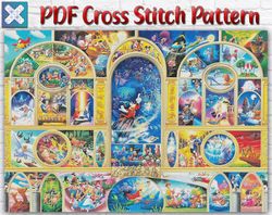 disney cross stitch pattern / mickey mouse cross stitch pattern / stained glass cross stitch pattern / large pdf chart