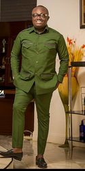 men african kaftan suit/ men african clothing top and pants set/ men african wedding suit/ groomsmen african suit