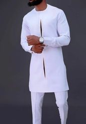 men african kaftan suit/ men african clothing top and pants set/ men african wedding suit/ groomsmen african suit