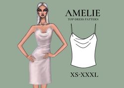 ameli cowl neck cami  top dress 2 in 1 digital pattern pdf sewing patterns