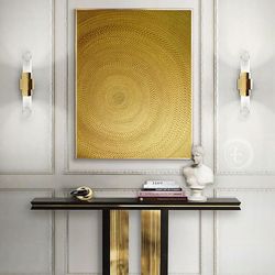 gold abstract wall art glittery golden painting textured artwork / abstract painting golden wall decor